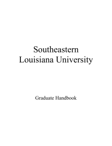 Graduate Handbook - Southeastern Louisiana University