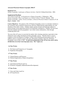 AP Human Geography Syllabus - Westland Hialeah Senior High