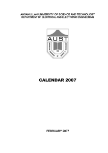 Calendar 2007 - Ahsanullah University of Science & Technology