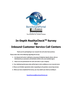 2011 IDRC Questionnaire - Midwest Contact Center Association