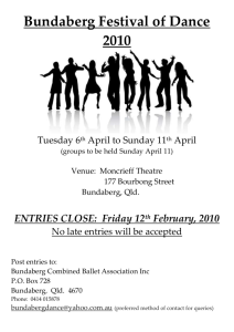 2010 schedule - Bundaberg Combined Ballet Association