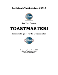 Now that you're a Toastmaster