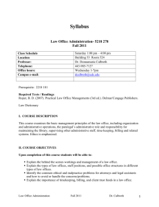 Law Office Administration Syllabus Final R2