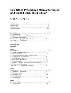 Law Office Procedures Manual for Solos and Small