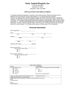 Oasis Application For Employment Form - DOC