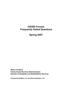 OASIS Focus Group Summary