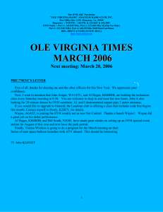 March 2006 - Ole Virginia Hams Amateur Radio Club