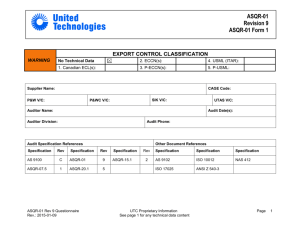 ASQR-01 AUDIT QUESTIONNAIRE