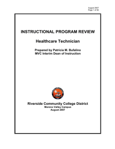 Health Care Technician - Riverside Community College District