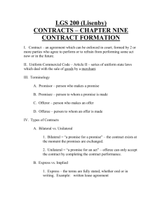 Chapter 11 – CONTRACTS