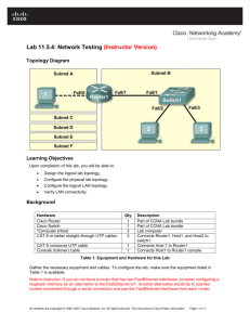 Lab 11.5.4: Network Testing
