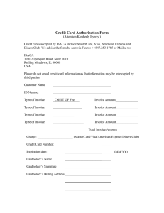 Credit Card Authorization Form (Attention Kimberly Eyerly ) Credit