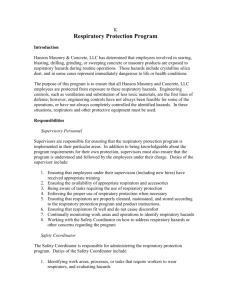 Respiratory Protection Program - Hanson Masonry & Concrete, LLC