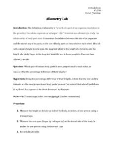 Allometry lab exemplar