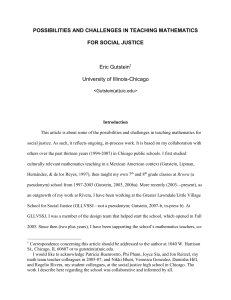 possibilities and challenges in teaching mathematics for social justice