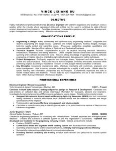 Resume for Electrical Engineer Job Postion