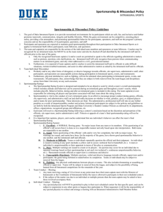Sportsmanship & Misconduct Policy INTRAMURAL SPORTS