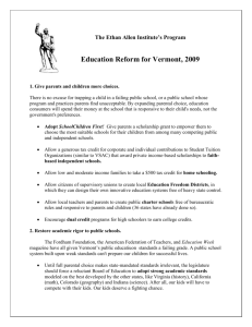 Education Reform for Vermont 2009