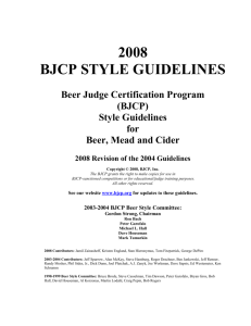 BJCP 2004 Style Guidelines, 2008 update
