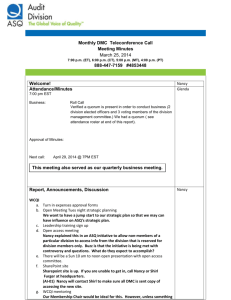 Quarterly Division Management Committee Meeting Minutes