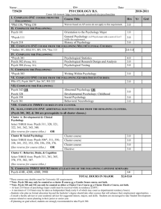 Psychology - FHSS Advisement Center