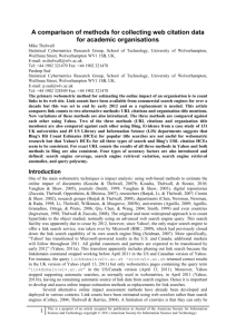 A comparison of methods for collecting web citation data for