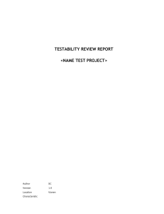 Template testability review report
