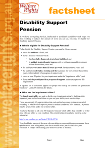 Disability Support Pension - National Welfare Rights Network