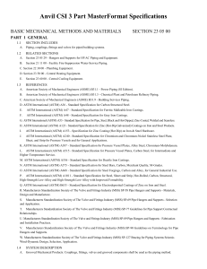 Anvil CSI 3 Part MasterFormat Specifications