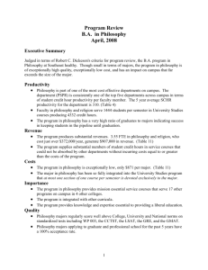 Philosophy Program review, Phase 3, 2008