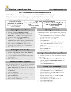 Monthly Leave Reporting Quick Reference Guide OU Leave