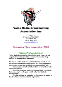 Sample business plan: Voice Radio Broadcasting