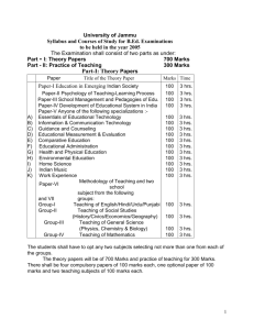 Syllabus and Courses - Sant Mela Singh College Of Education