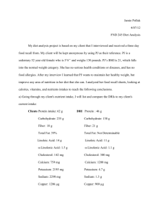 FND 245 Diet Analysis