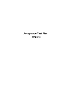 Acceptance Test Plan Template