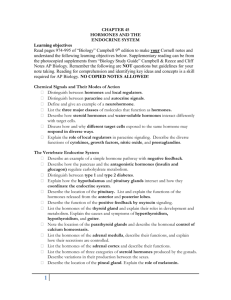 Chapter 45 Endocrine System note outline