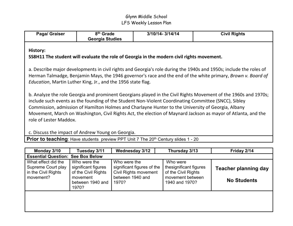 Civil Rights And Civil Liberties Lesson Plans