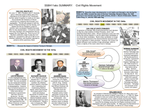 SS8H11 Civil Rights Movement Summary Sheet