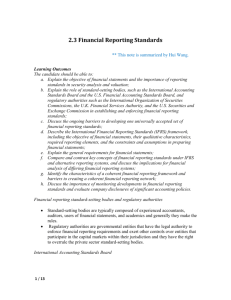 2.3 Financial Reporting Standards