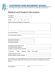 Medical and Student Information Form