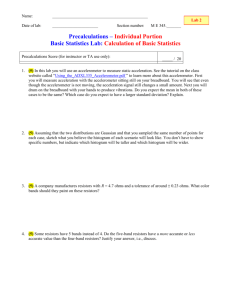 Cover Page for Precalculations – Individual Portion
