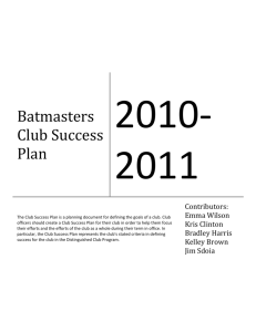 Batmasters Club Success Plan.