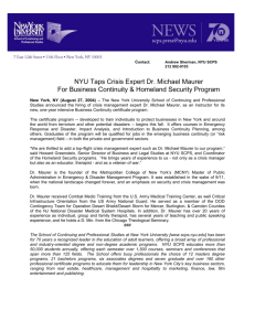 Press Release of NYU Appointment.