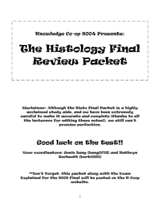 Histology Final Review Packet