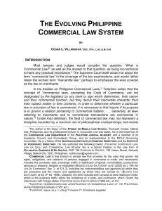 hitherto philippine commercial law system
