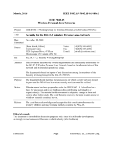 Security for the 802.15.3 Wireless Personal Area Network - IEEE