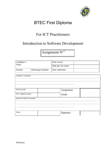 ASSIGNMENT BRIEF Software Design and Development