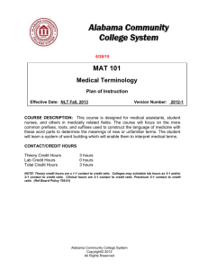 MAT 101 - Medical Terminology