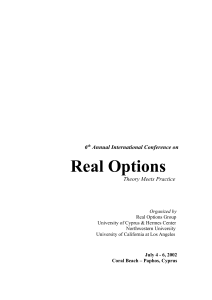 Program Sessions - Real Options Approach to Petroleum Investment