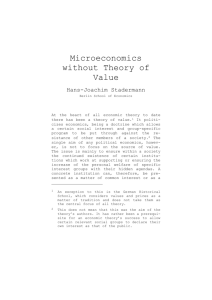 Microeconomics without Theory of Value
